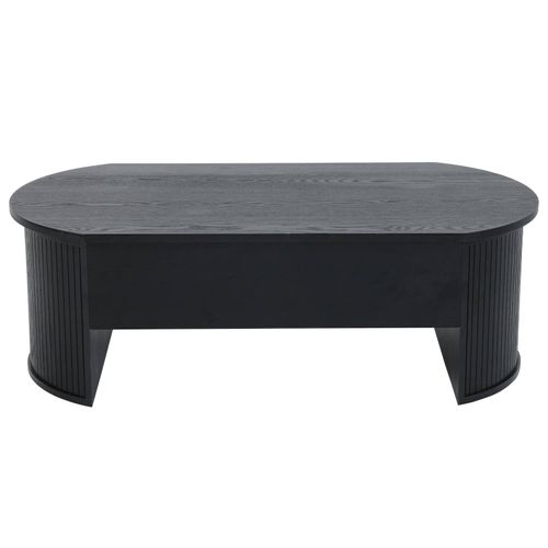 Table Basse Ovale Avec Plateau Relevable Effet Bois Noir