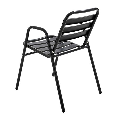 Lot De 4 Fauteuils De Jardin Aluminium Noir