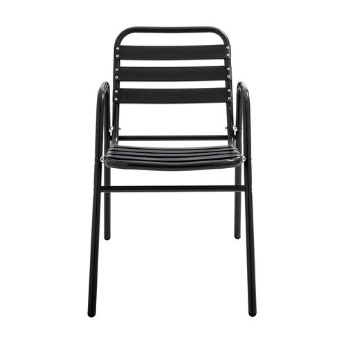 Lot De 4 Fauteuils De Jardin Aluminium Noir