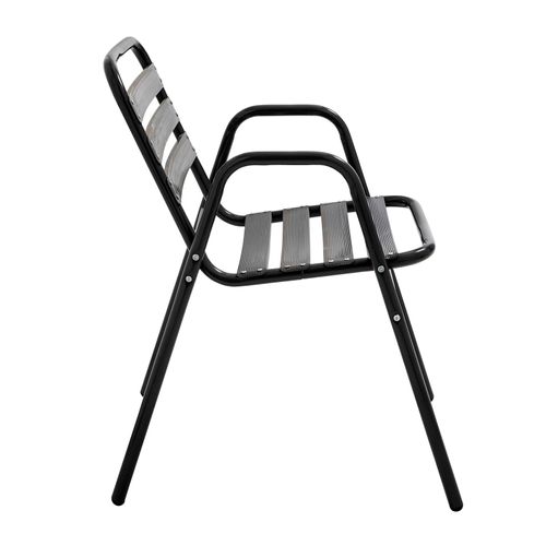 Lot De 4 Fauteuils De Jardin Aluminium Noir