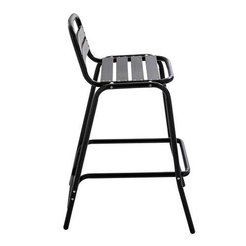 Tabouret Haut En Aluminium Anodisé Noir