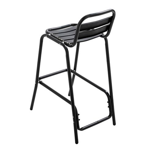 Tabouret Haut En Aluminium Anodisé Noir