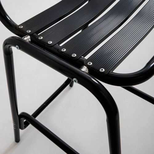 Tabouret Haut En Aluminium Anodisé Noir