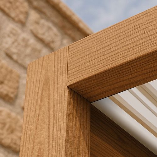 Pergola Bioclimatique Adossée 3x4m En Aluminium Bois Blanc Thebes