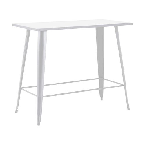 Table Haute De Jardin Et 4 Tabourets En Métal Blanc