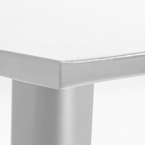 Table Haute De Jardin Et 4 Tabourets En Métal Blanc