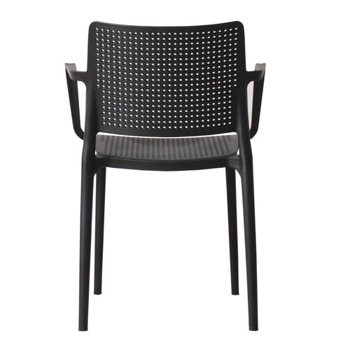 Lot De 4 Chaises De Terrasse En Plastique Noir