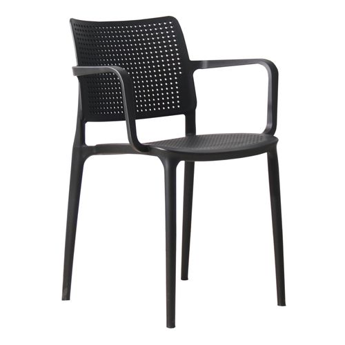 Lot De 4 Chaises De Terrasse En Plastique Noir