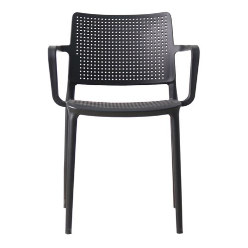Lot De 4 Chaises De Terrasse En Plastique Noir