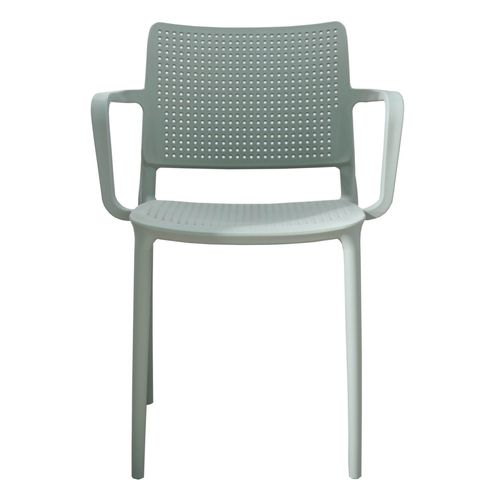 Lot De 4 Chaises De Terrasse En Plastique Vert Sauge