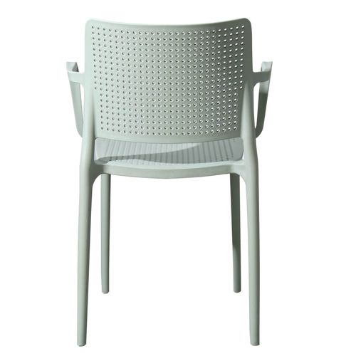 Lot De 4 Chaises De Terrasse En Plastique Vert Sauge