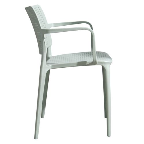 Lot De 4 Chaises De Terrasse En Plastique Vert Sauge
