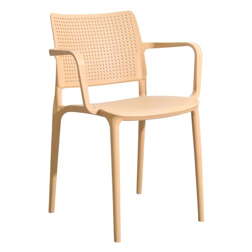 Lot De 4 Chaises De Terrasse En Plastique Jaune Clair Riga