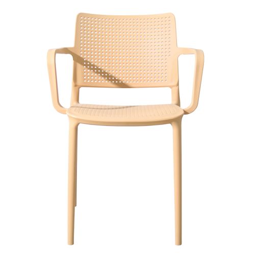 Lot De 4 Chaises De Terrasse En Plastique Jaune Clair Riga