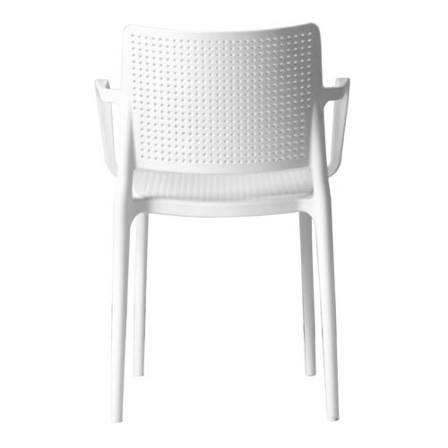 Lot De 4 Chaises De Terrasse En Plastique Blanc