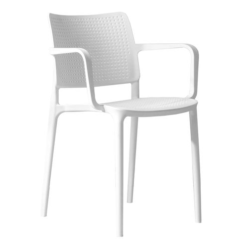 Lot De 4 Chaises De Terrasse En Plastique Blanc