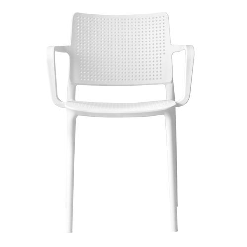 Lot De 4 Chaises De Terrasse En Plastique Blanc