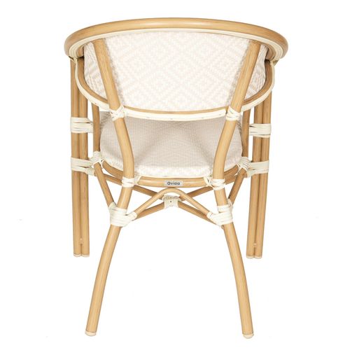 Chaise De Terrasse Style Parisien Aluminium Et Rotin Synthétique Beige