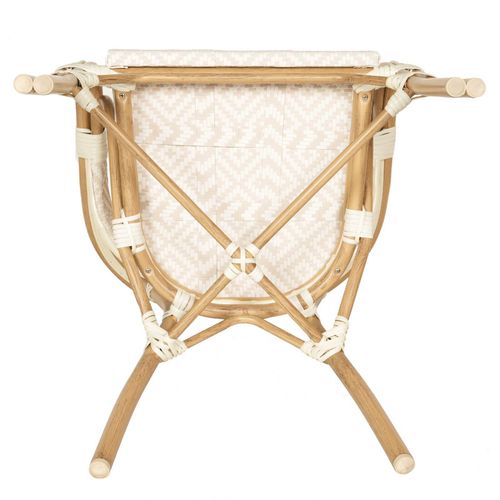 Chaise De Terrasse Style Parisien Aluminium Et Rotin Synthétique Beige