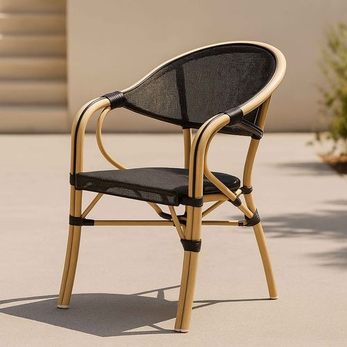 Chaise De Terrasse Empilable Bistrot Parisien Noire