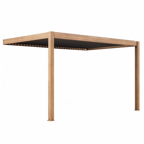 Pergola Bioclimatique Adossée Et Motorisée Éclairée 3x4m Et 1 Store