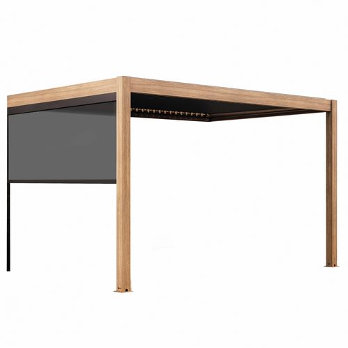 Pergola Bioclimatique Adossée Et Motorisée Éclairée 3x4m Et 1 Store