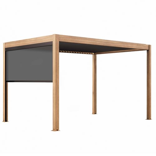 Pergola Bioclimatique Autoportée Et Motorisée Éclairée 3x4m Et 1 Store