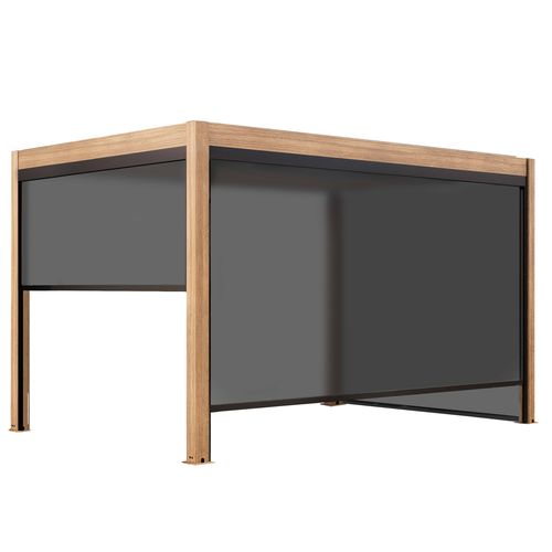 Pergola Bioclimatique Autoportée Motorisée Éclairée 3x4m Et 3 Stores