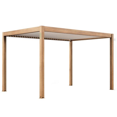 Pergola Bioclimatique Autoportée Motorisée Et Éclairée 3x4m Et 1 Store