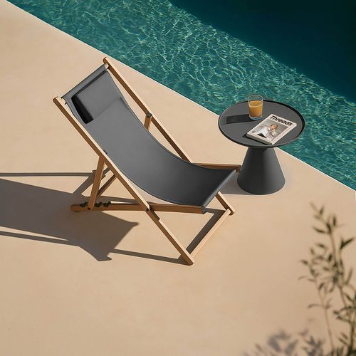 Lot De 2 Chiliennes En Aluminium Inclinable 4 Positions Noir