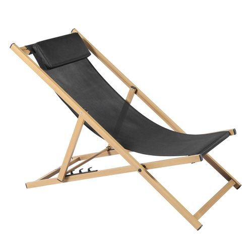 Lot De 2 Chiliennes En Aluminium Inclinable 4 Positions Noir