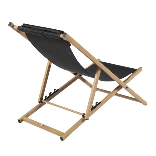 Lot De 2 Chiliennes En Aluminium Inclinable 4 Positions Noir