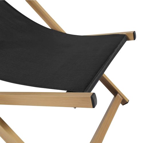 Lot De 2 Chiliennes En Aluminium Inclinable 4 Positions Noir