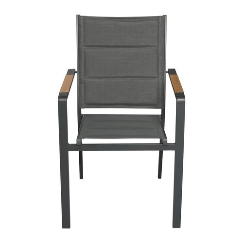 Lot De 2 Chaises De Jardin En Aluminium Et Textilène Gris