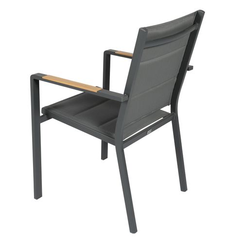 Lot De 2 Chaises De Jardin En Aluminium Et Textilène Gris