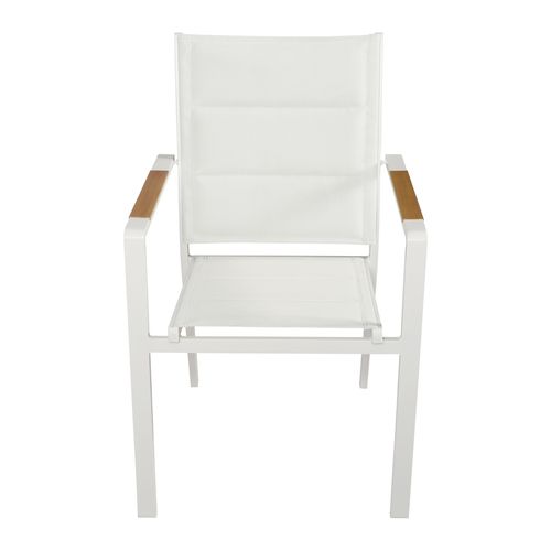 Lot De 2 Chaises De Jardin En Aluminium Et Textilène Blanc