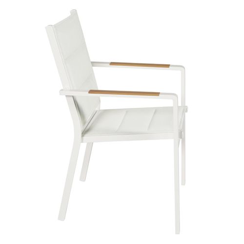 Lot De 2 Chaises De Jardin En Aluminium Et Textilène Blanc