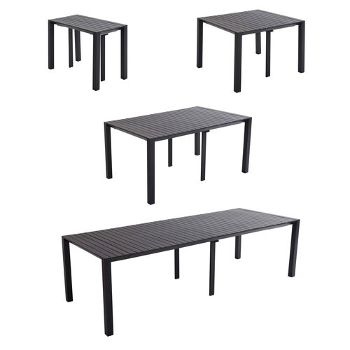Ensemble Table Extensible Et 8 Chaises De Jardin En Aluminium Gris