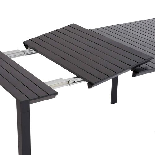 Ensemble Table Extensible Et 8 Chaises De Jardin En Aluminium Gris