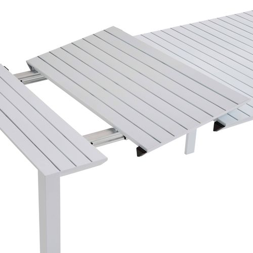 Ensemble Table Extensible Et 8 Chaises De Jardin En Aluminium Blanc
