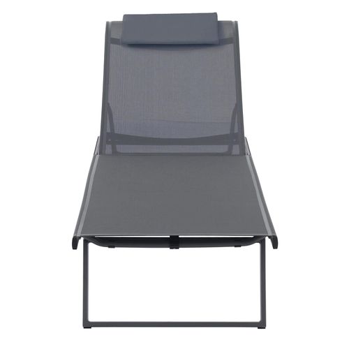 Lot De 2 Bains De Soleil Inclinable Avec Roues Gris