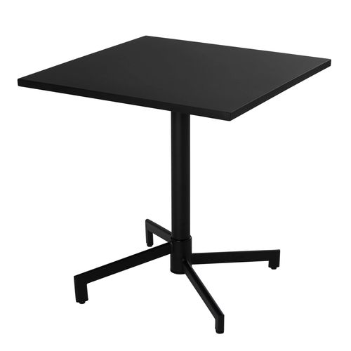Ensemble Table 70 Cm Et 2 Fauteuils De Jardin En Métal Noir Palavas