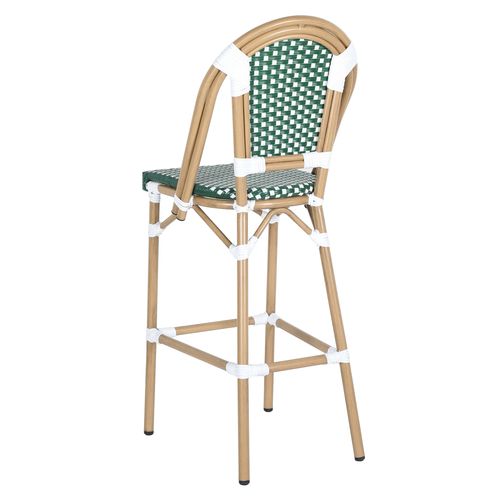 Chaise Haute De Jardin En Alumunium Et Rotin Synthétique Blanc Et Vert