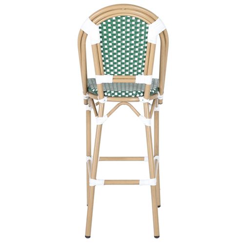 Chaise Haute De Jardin En Alumunium Et Rotin Synthétique Blanc Et Vert