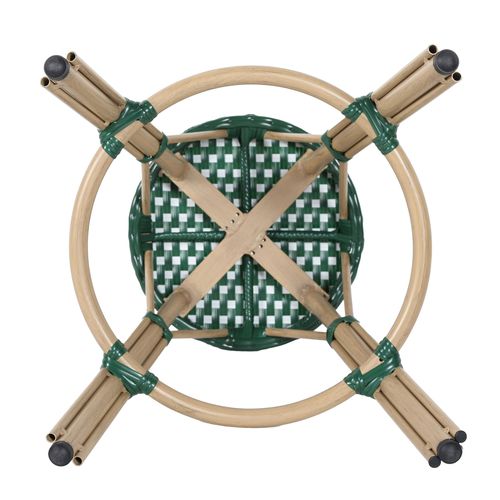 Tabouret Haut De Jardin En Aluminium Et Rotin Synthétique Blanc, Vert