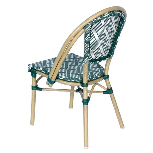 Chaise De Terrasse Style Bistrot Parisien En Aluminium Vert Foncé