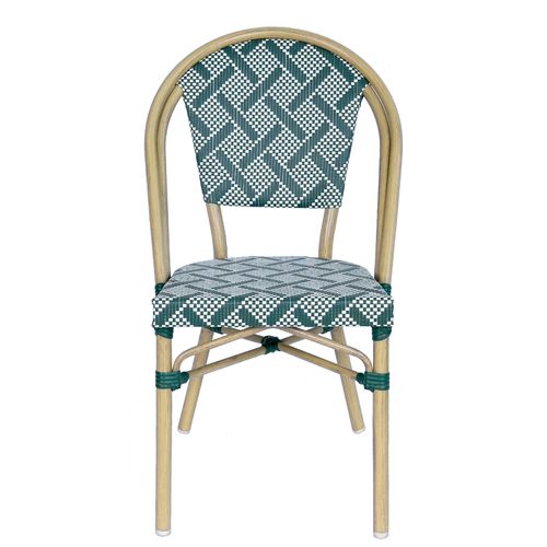 Chaise De Terrasse Style Bistrot Parisien En Aluminium Vert Foncé