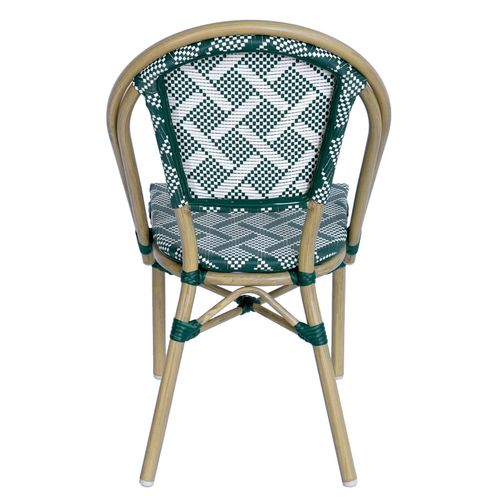 Chaise De Terrasse Style Bistrot Parisien En Aluminium Vert Foncé