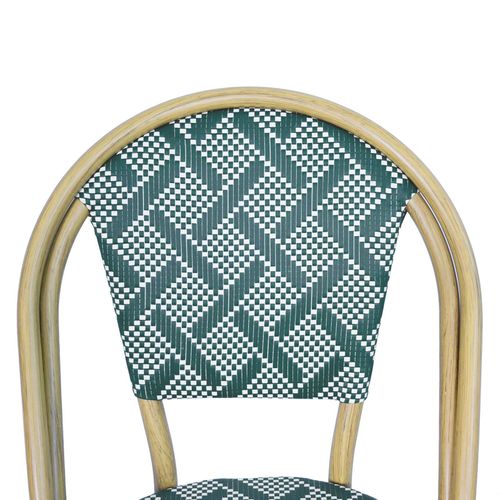 Chaise De Terrasse Style Bistrot Parisien En Aluminium Vert Foncé