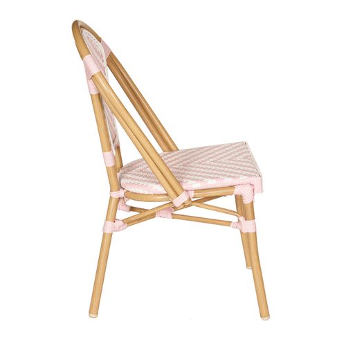 Chaise De Terrasse En Aluminium Et Rotin Synthétique Rose Auteuil